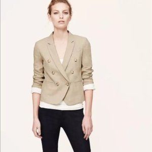 Ann Taylor LOFT Double Breasted Linen Blazer 4P